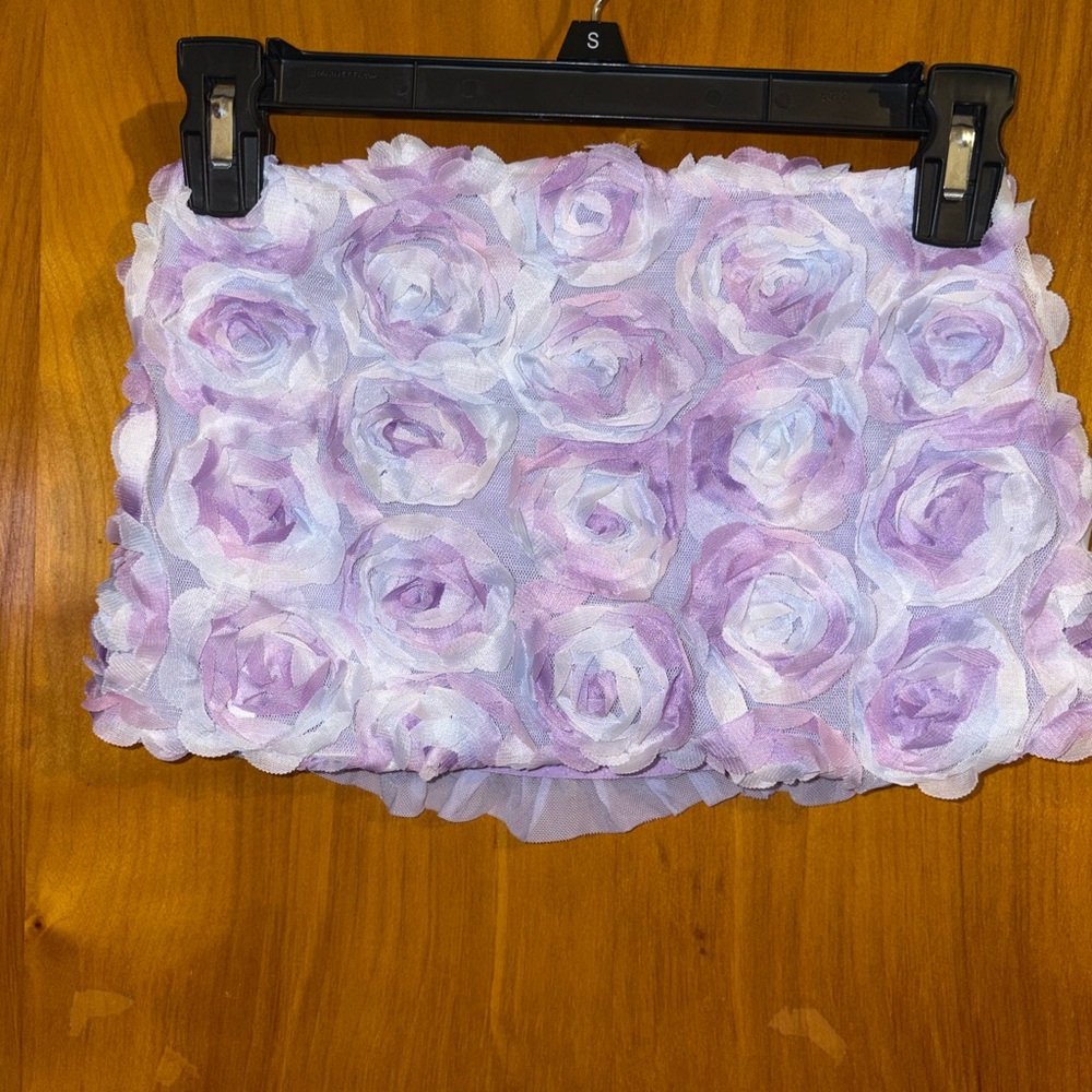 Floral 3D Rose Shirt in Purple and White